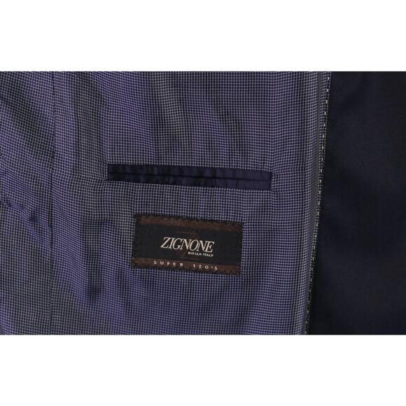 Saks Fifth Avenue Men's Modern Fit Solid Navy Blue 120's Wool Blazer Jacket 42L - Picture 9 of 10